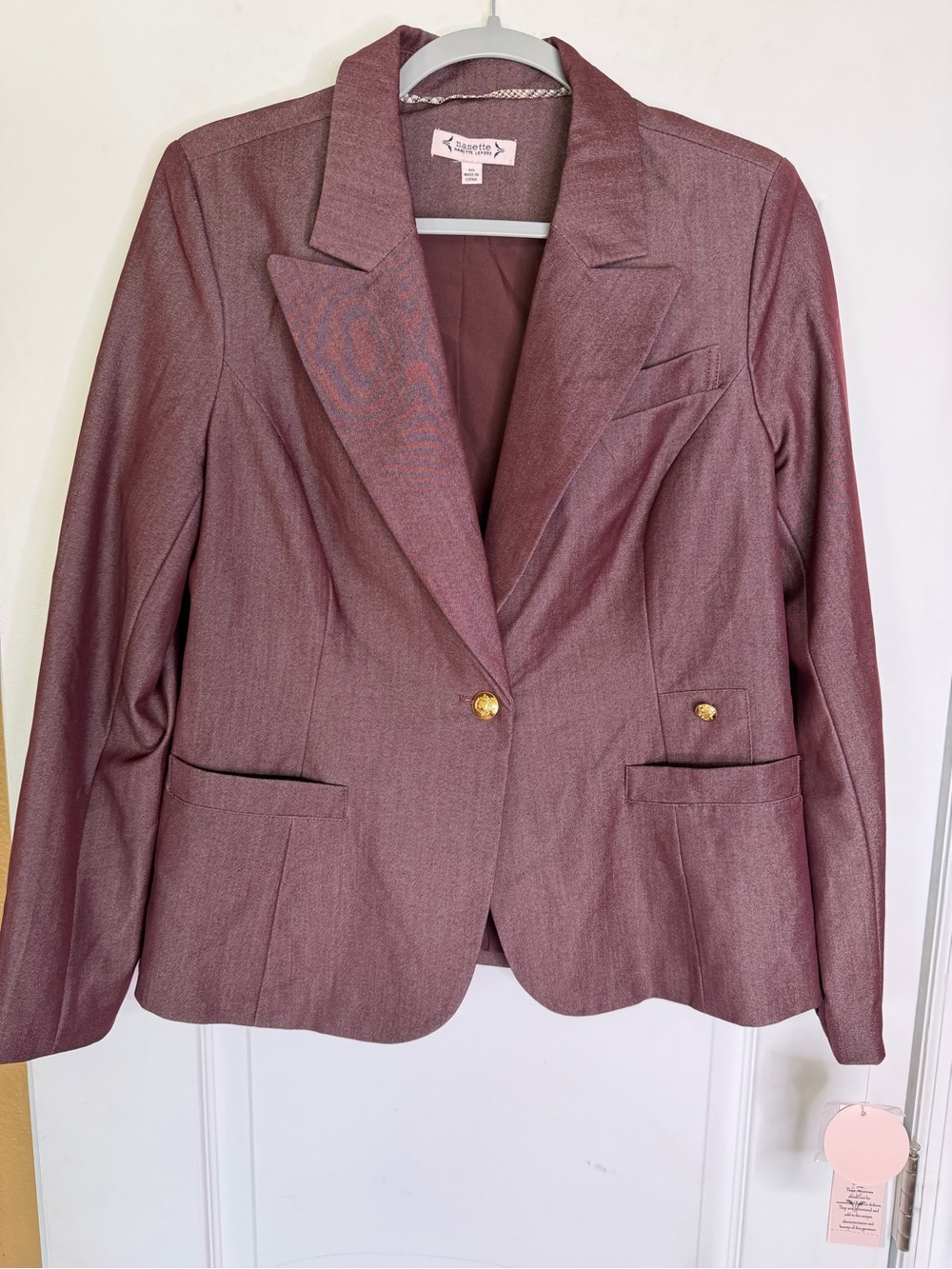NWT Nanette by Nanette Lepore Single-Button Blazer in “Bitter Chocolate” Size 10
